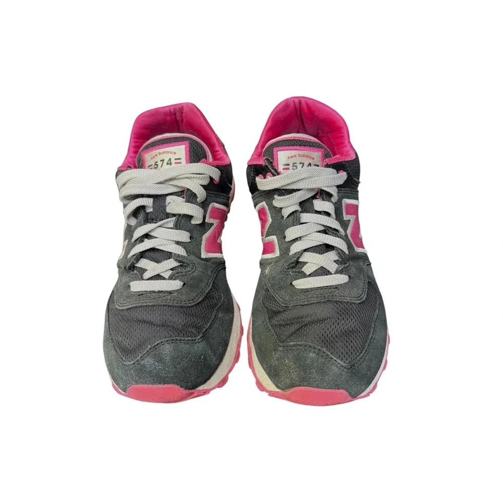 New Balance 574 Womens Sneakers Navy Pink Suede Mesh‎ Running Shoes WL574